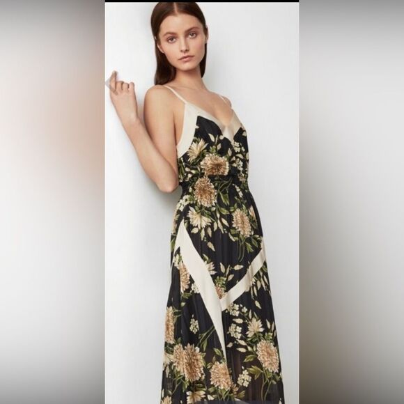 Bcbg Maxazria Floral Black and Cream Maxi Dress, US4 - Picture 4 of 15